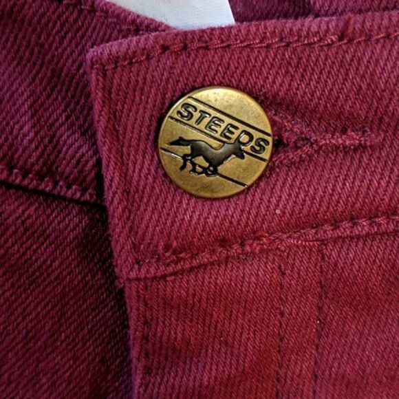 Steeds Stretch Denim Riding Jeans 12 Burgundy - Picture 5 of 11